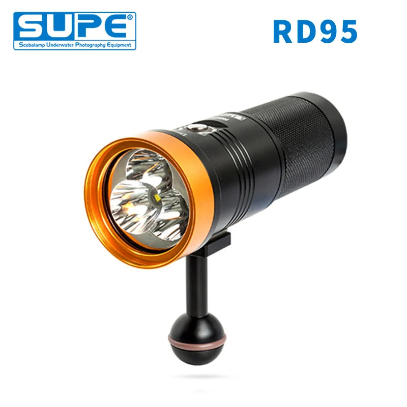 SUPE Scubalamp Rd95 Cave Scuba Diving Waterproof 4000 Lumens Glare Spotlight Flashlight