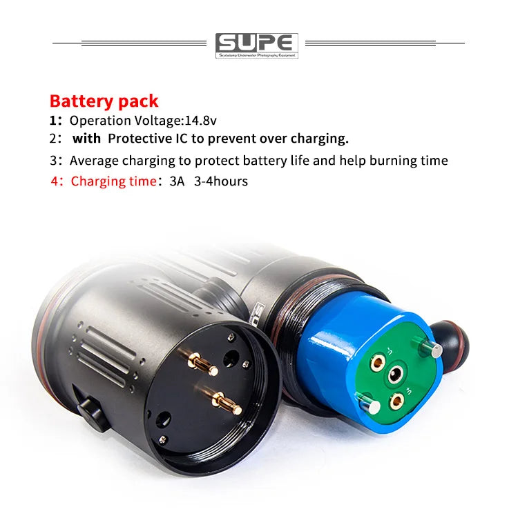 Supe Scubalamp V7k 15000-lumens Video Light 100 Meter Waterproof