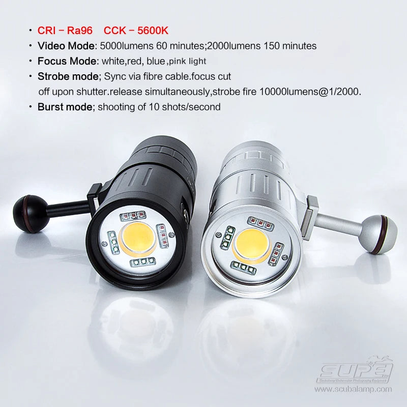 SUPE Scubalamp P53 5000 Lumens Strobe Light Video Light Underwater Photograpy