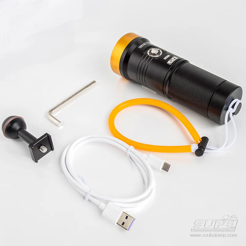 SUPE Scubalamp Rd95 Cave Scuba Diving Waterproof 4000 Lumens Glare Spotlight Flashlight