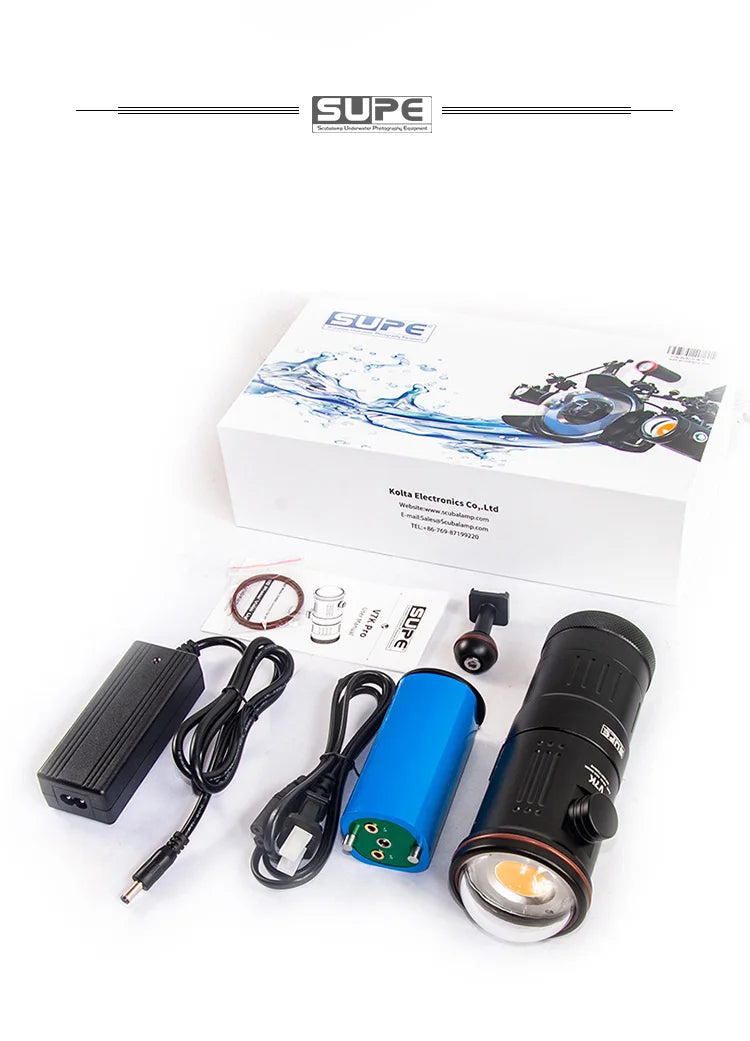 Supe Scubalamp V7k 15000-lumens Video Light 100 Meter Waterproof Scuba Diving Lamp