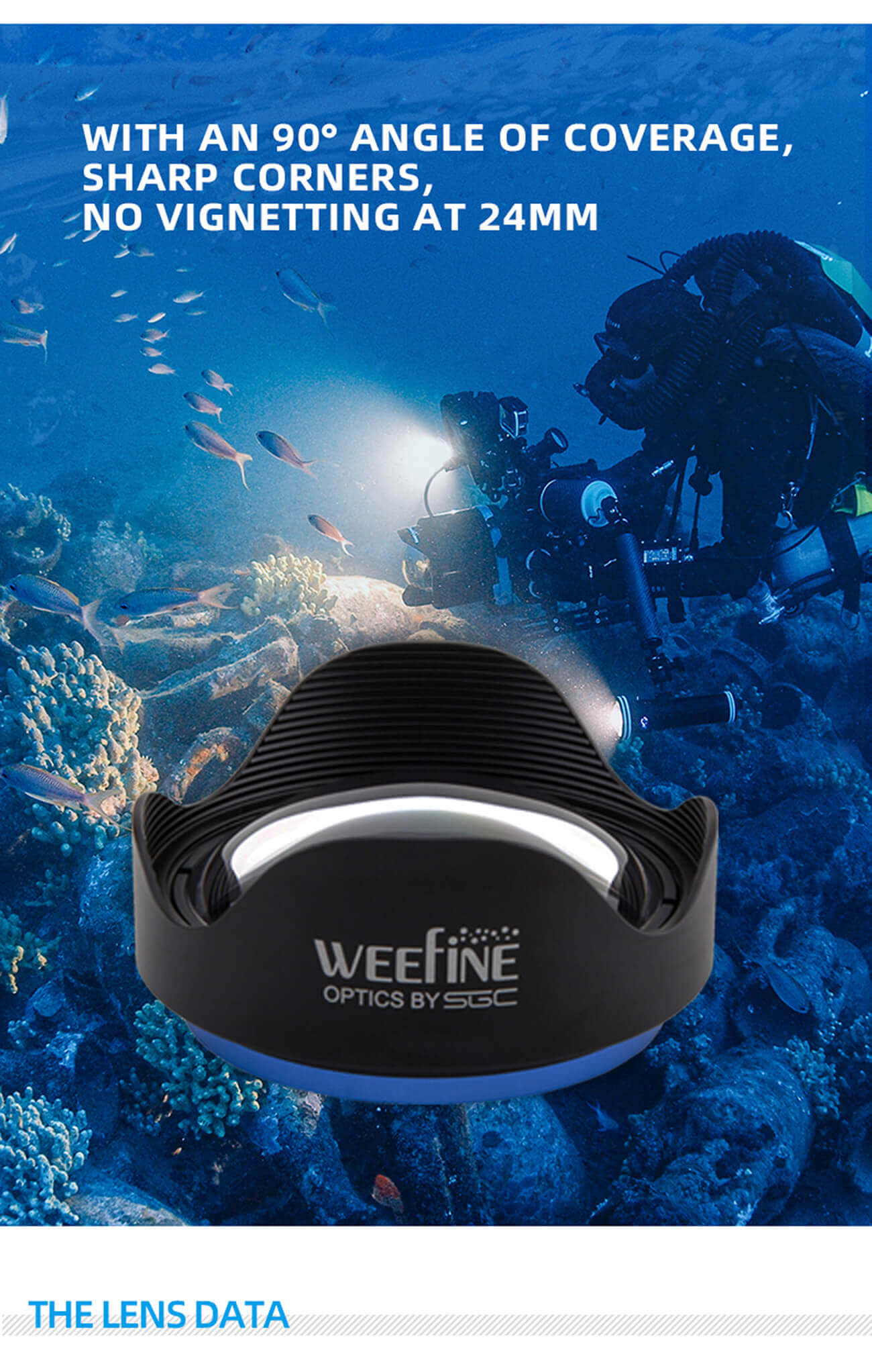 Weefine Wfl11 M52 24mm Fisheye Wide Angle Lens Scuba Diving Underwater Photography