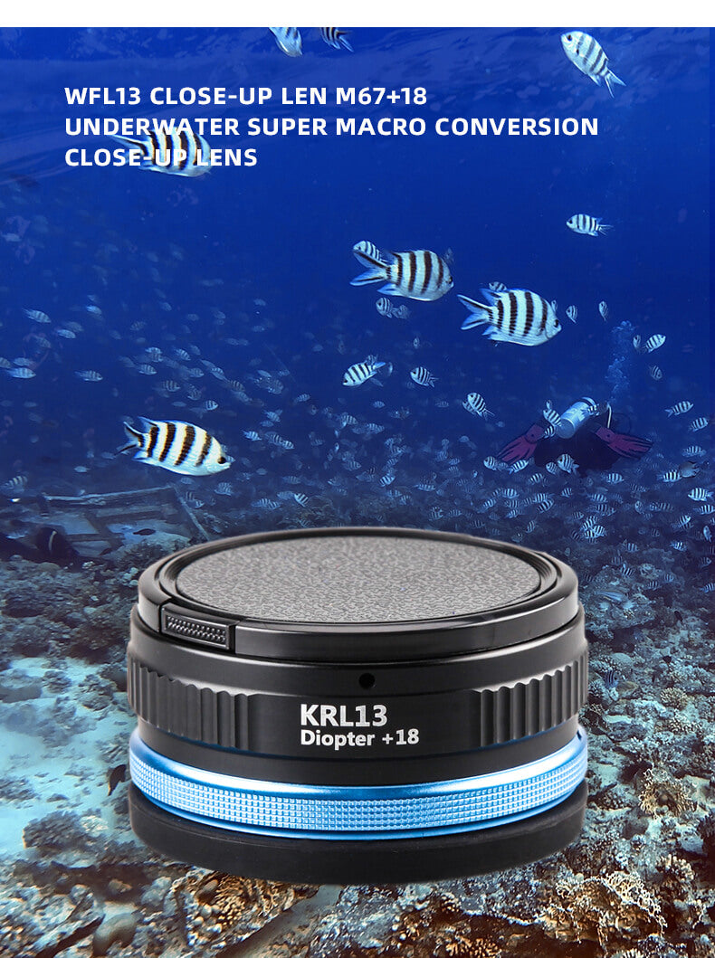 WEEFINE WFL13 Underwater Achromatic Close-up Lens Underwater Photography Scuba Diving Camera Housing Lens