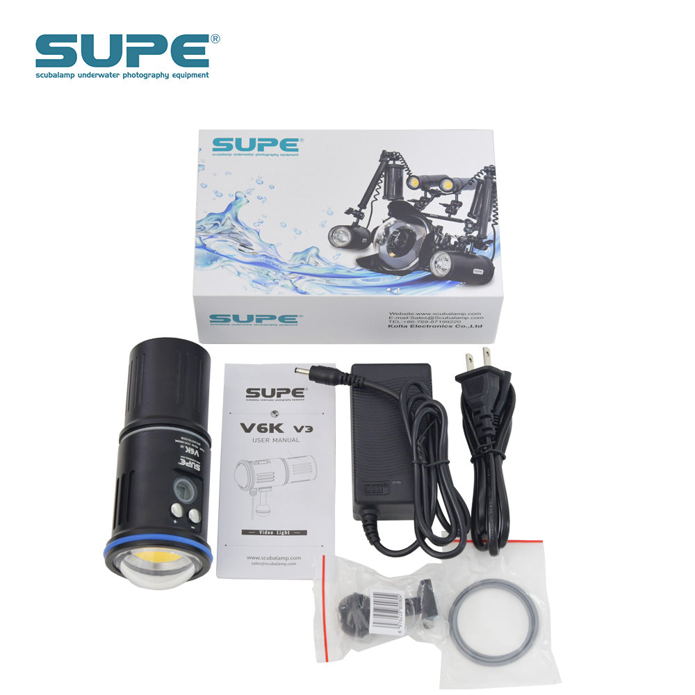 SUPE V6Kv3 Video Light Scuba Diving Photography Lamp 12000 Lumens