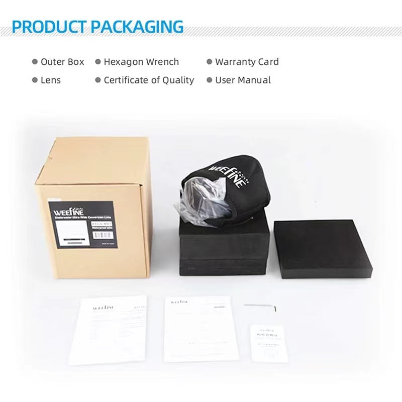 Weefine WFL07 Scuba Diving Waterproof Fisheye Wide Angle Lens M52 24mm for Cell Smart Phone Housing Underwater Photography