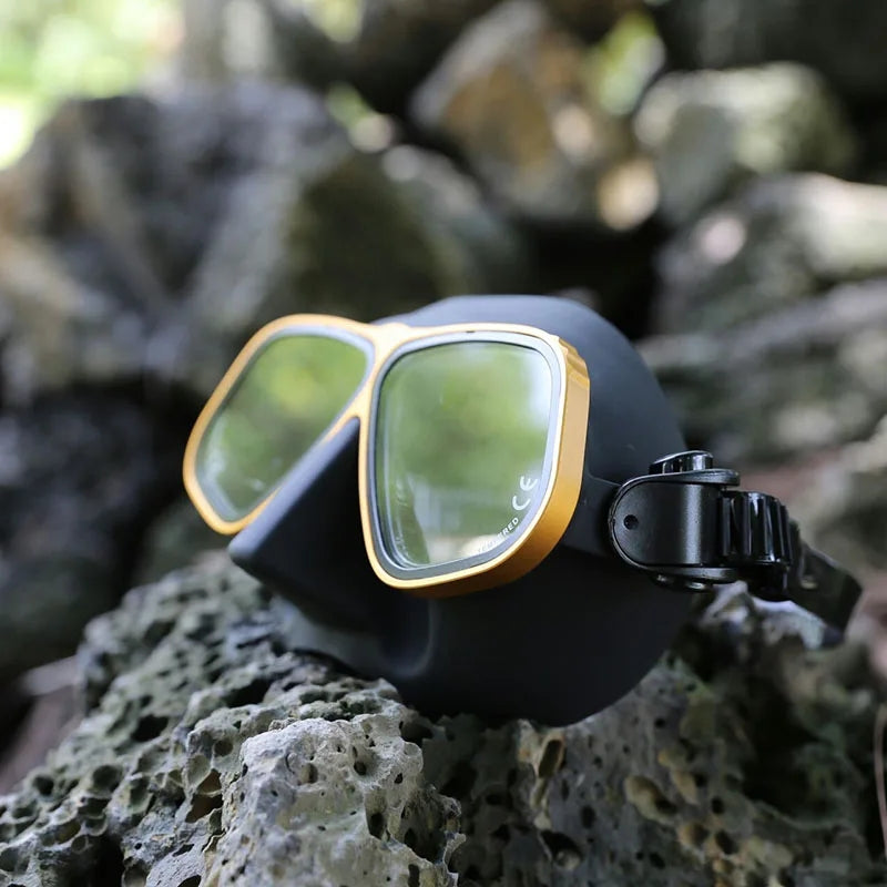 Free Diving Mask Aluminum Alloy Frame Configurable Eye Degrees Scuba Mask Glasses