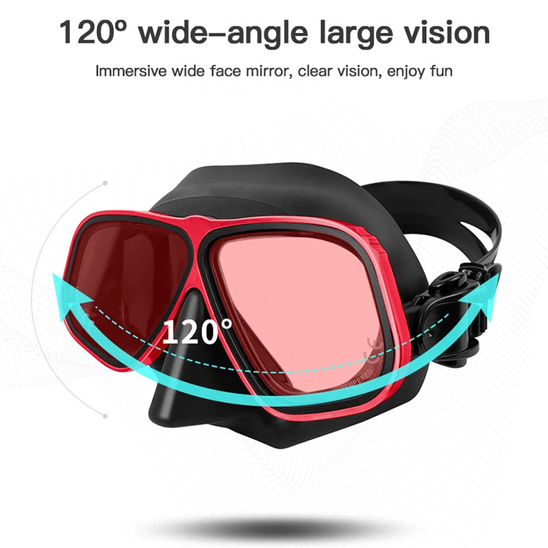 Free Diving Mask Aluminum Alloy Frame Configurable Eye Degrees Scuba Mask Glasses
