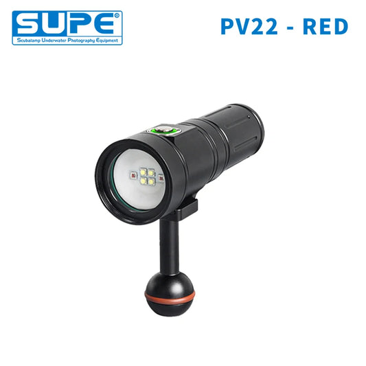 Supe Lamp Pv22 Red White 2000 Lumens Video Light 100 Meter Waterproof