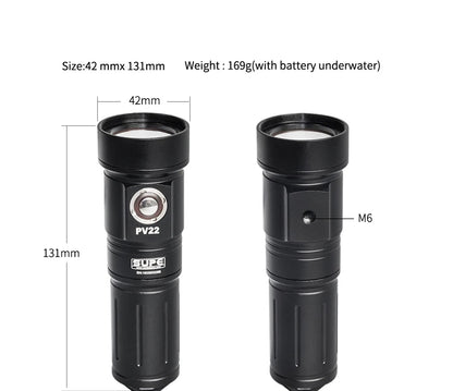 Supe Scubalamp Pv22-uv White 2000lumens Underwater Video Light Scuba Diving Light