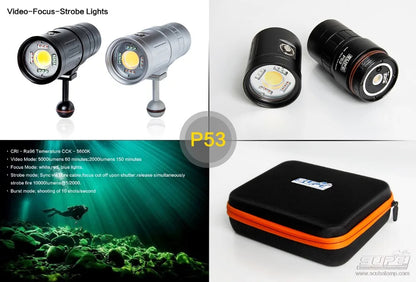 SUPE Scubalamp P53 5000 Lumens Strobe Light Video Light Underwater Photograpy
