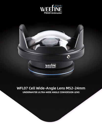 Weefine WFL07 Scuba Diving Waterproof Fisheye Wide Angle Lens M52 24mm for Cell Smart Phone Housing Underwater Photography