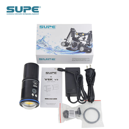 SUPE V6Kv3 Video Light Scuba Diving Photography Lamp 12000 Lumens
